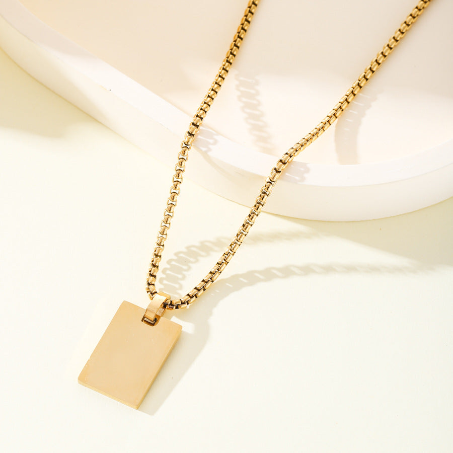 Collar con colgante rectangular de perla cuadrada de 15 x 22 mm 