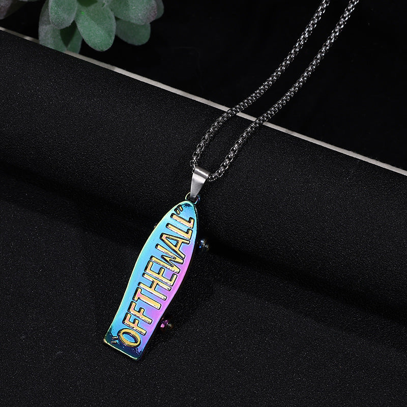 Collar de acero de titanio con colgante de hip hop para hombre 