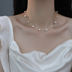 Collar de perlas gitanas de acero de titanio, cadena de suéter con cuentas largas, cadena para el cuello 
