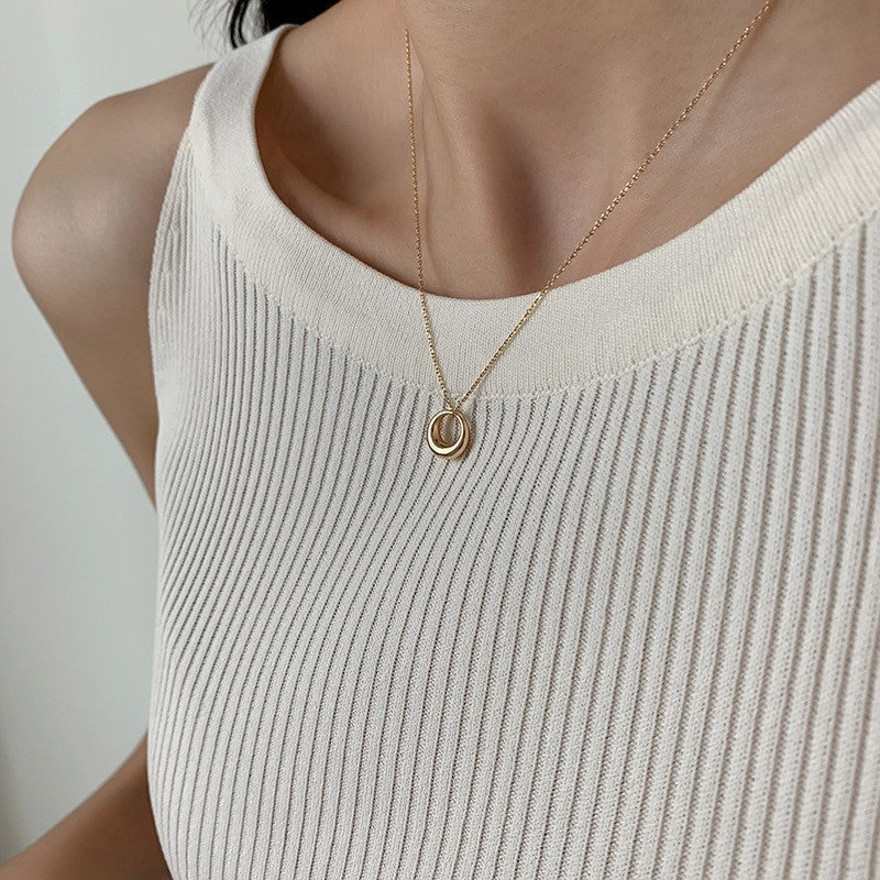 Collar versátil de perlas para mujer, cadena de clavícula que no se decolora, joyería 