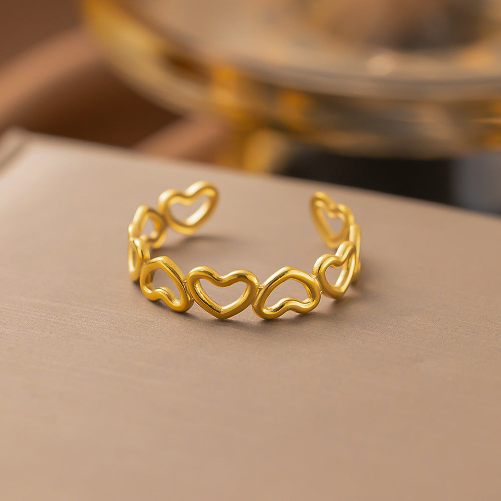Wholesale Jewelry Simple Style Solid Color Titanium Steel Plating Rings