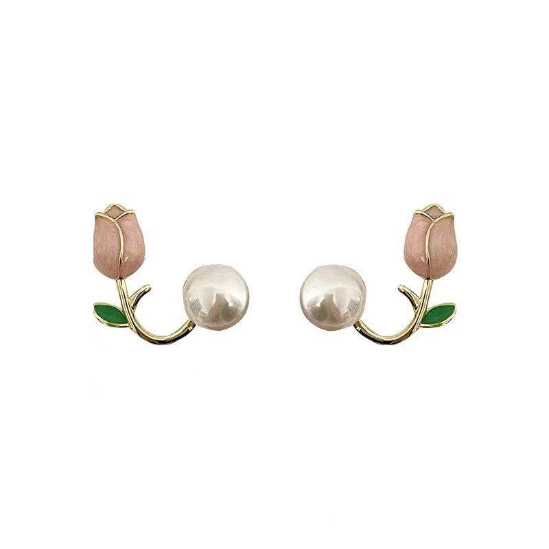 1 Pair Sweet IG Style Geometric Heart Shape Butterfly Inlay Alloy Rhinestones Pearl Drop Earrings Ear Studs