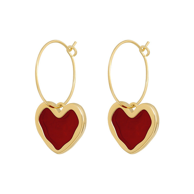 1 Pair Sweet IG Style Geometric Heart Shape Butterfly Inlay Alloy Rhinestones Pearl Drop Earrings Ear Studs