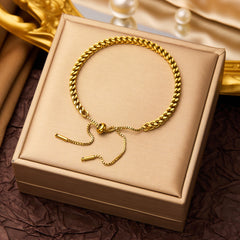 Pulsera de acero de titanio para mujer, pulsera sencilla, joyería 