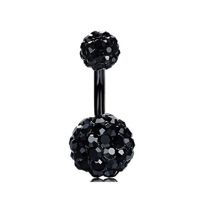 Piercing de acero inoxidable para el cuerpo, con circonitas, para el ombligo