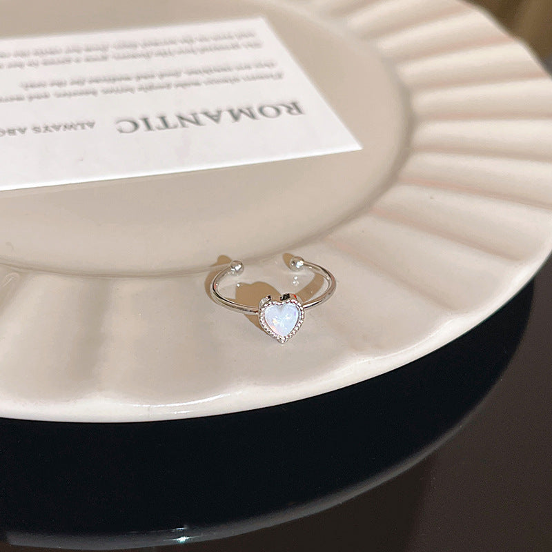 Anillo microengastado, anillo ajustable para dedo índice con apertura de circonitas para mujer