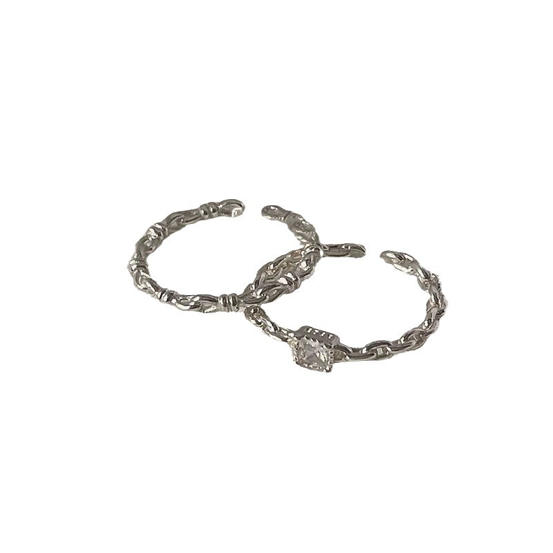 Anillo de circonita hembra apertura ajustable 