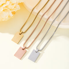 Collar con colgante rectangular de perla cuadrada de 15 x 22 mm 