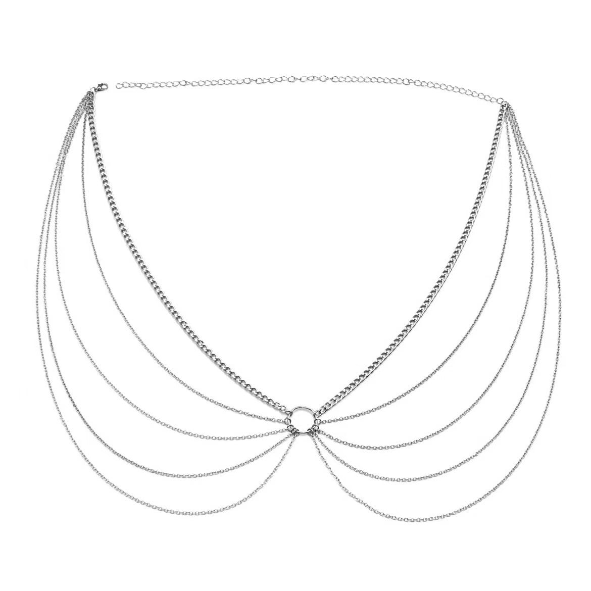 Multi-layer geometric waist chain for women