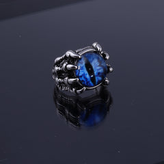 Anillo de ojo de garra de águila con garra de dragón Anillo abierto de ojo de diablo 