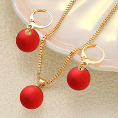 Conjunto de collar y pendientes con colgante de perla 
