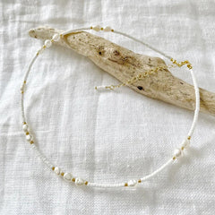 Collar de perlas retro con colgante de perla de forma especial para mujer