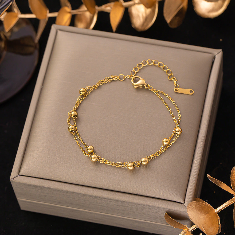 Pulsera de acero de titanio para mujer, pulsera sencilla, joyería 