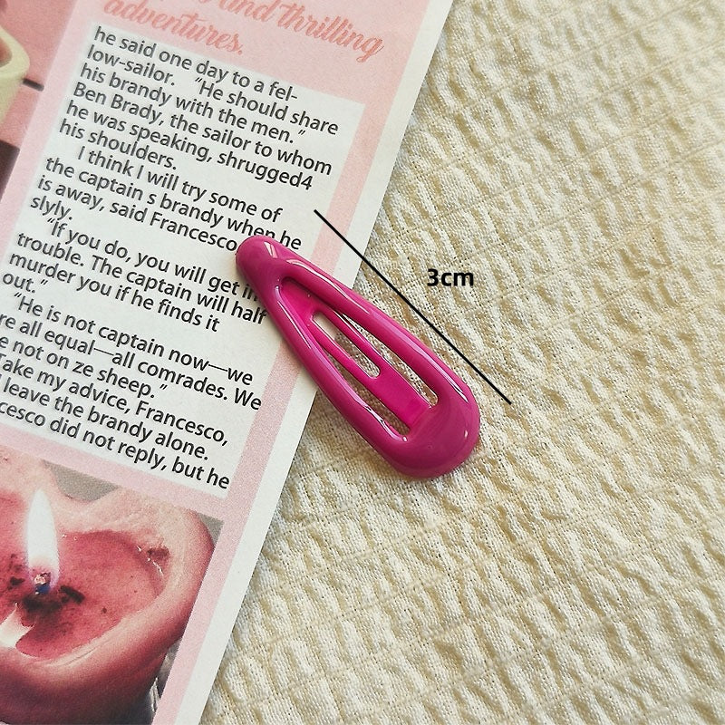 Horquilla con forma de gota de agua de 3 cm con clip BB de color macarrón 