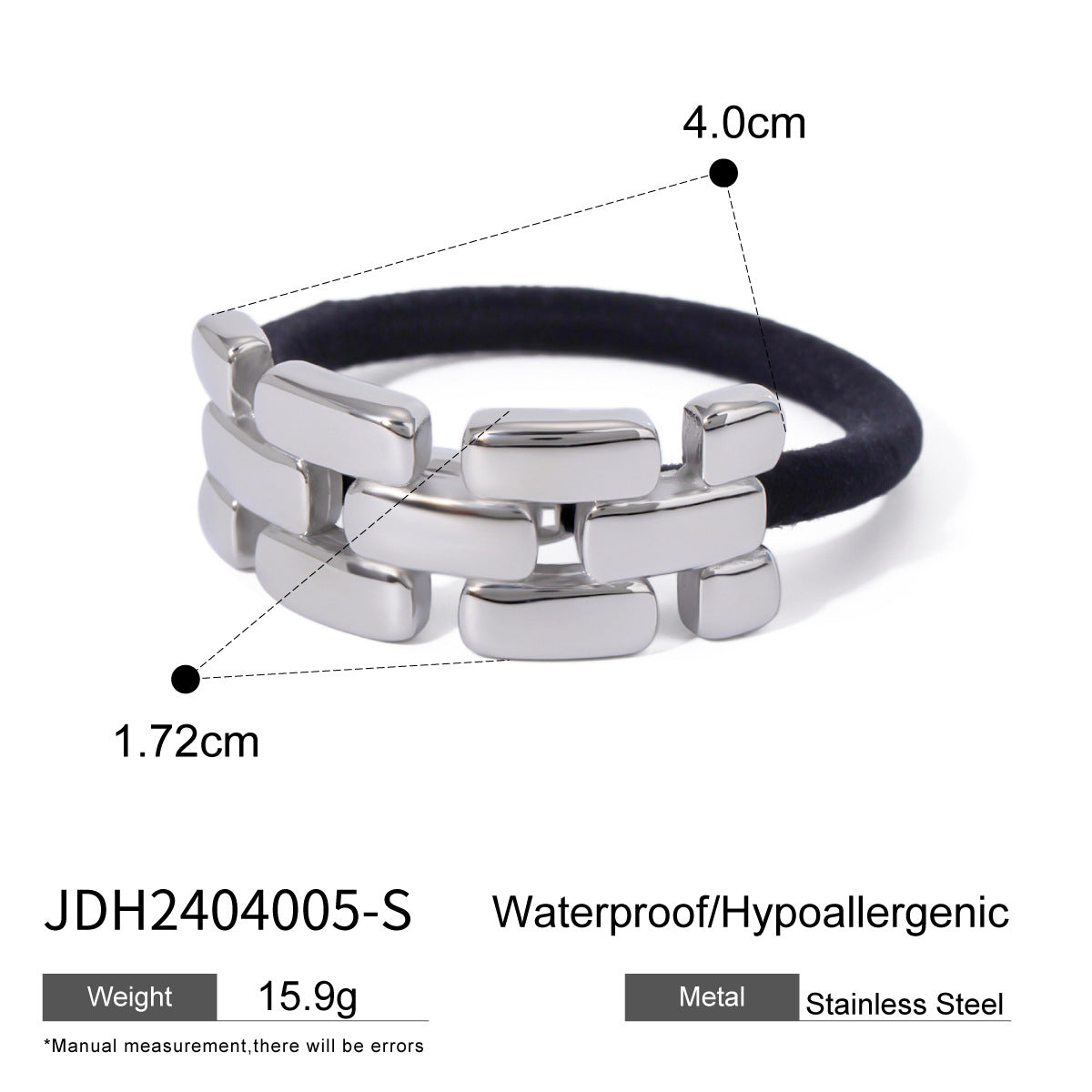 Women's Casual Style Solid Color 304 Stainless Steel Hair Tie