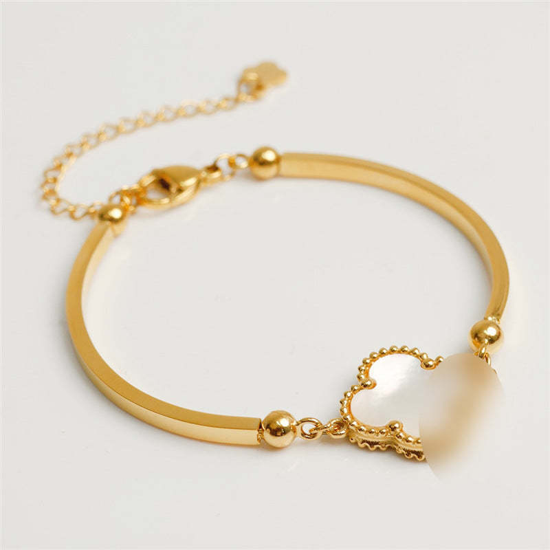 Pulsera de acero de titanio para mujer, pulsera sencilla, joyería 