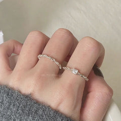 Anillo de circonita hembra apertura ajustable 