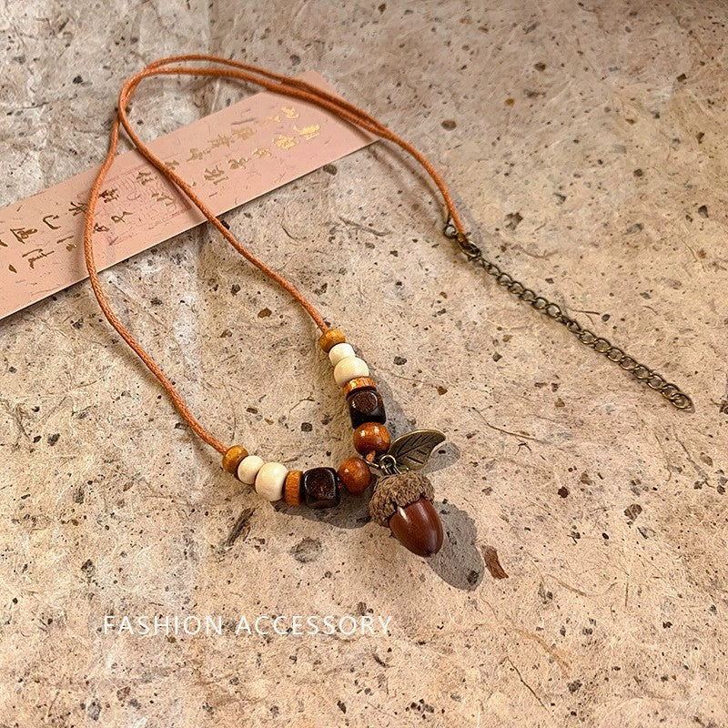 Collar de plumas vintage para mujer, cadena de clavícula con cuentas apiladas, accesorios bohemios 