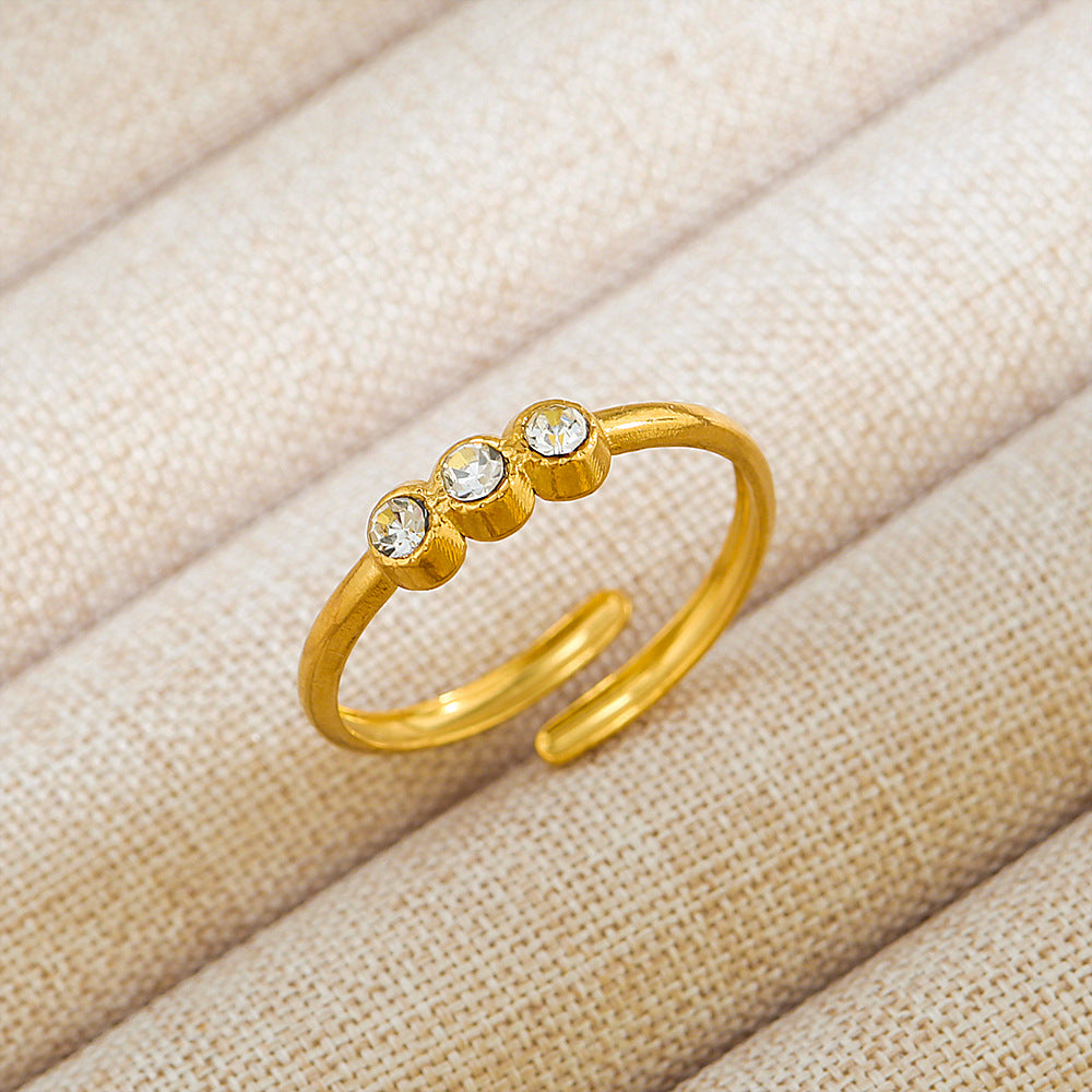 Anillo abierto de acero inoxidable 304 con letras geométricas, estilo hip hop, punk y streetwear. 