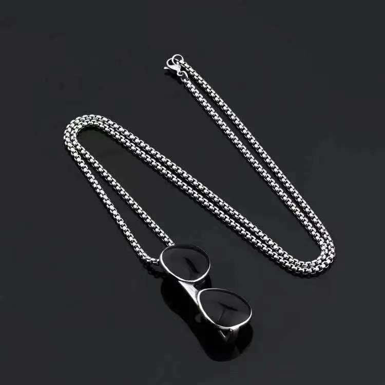 Collar de acero de titanio con colgante de hip hop para hombre 