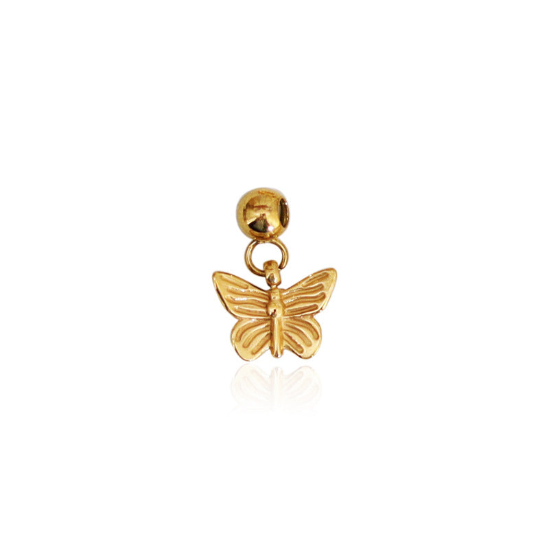 1 Piece 0.8*0.9CM 1.1*0.9cm 1*0.9CM Titanium Steel Heart Shape Flower Bow Knot Pendant Chain