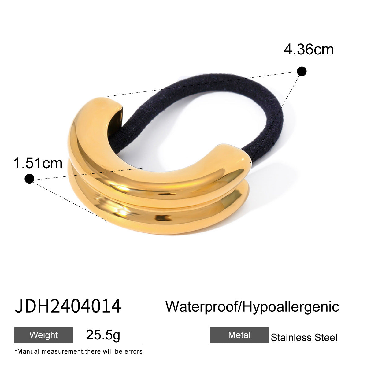 Women's Casual Style Solid Color 304 Stainless Steel Hair Tie