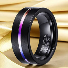 Anillo de acero de tungsteno, anillo chapado en oro, anillo de hombre bicolor, anillo de oro de tungsteno 