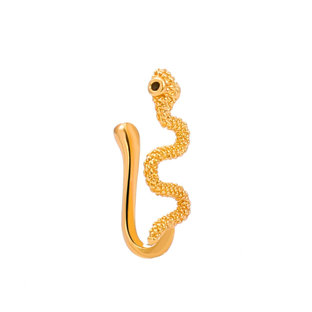 Anillo nasal falso en forma de U, piercing nasal de mariposa con incrustaciones de diamantes sin orificio, clip nasal, joyería anti-punción 