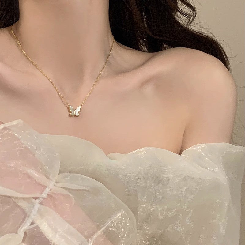 Collar versátil de perlas para mujer, cadena de clavícula que no se decolora, joyería 