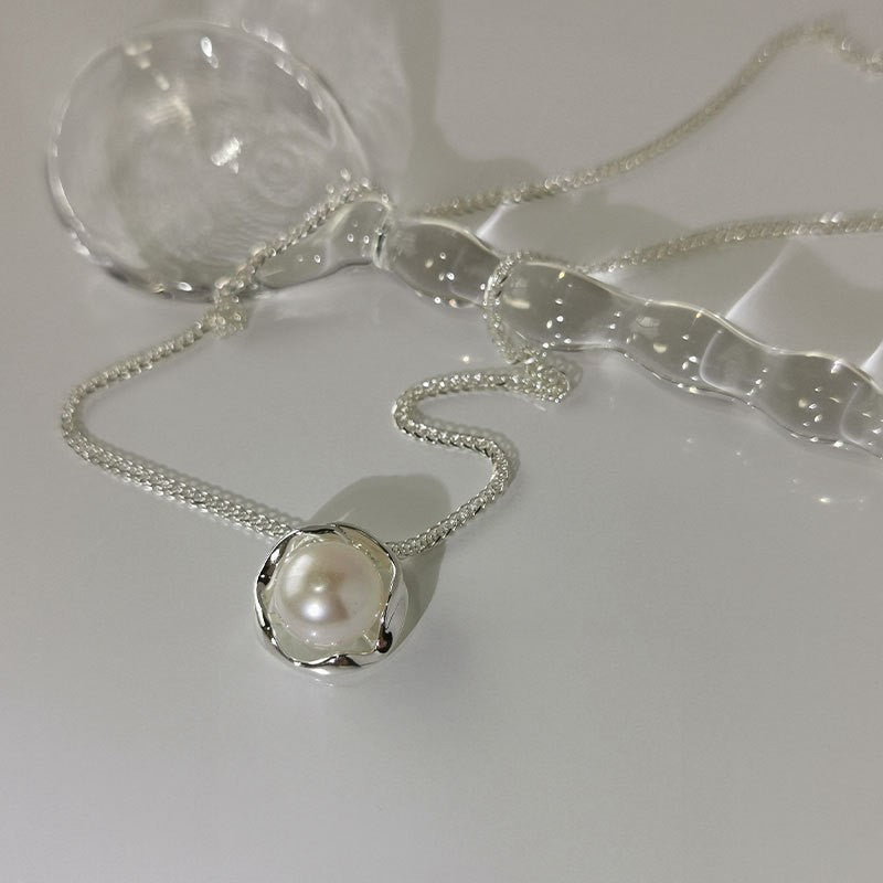 Collar versátil de perlas para mujer, cadena de clavícula que no se decolora, joyería 