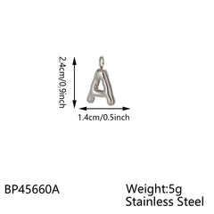 1 Piece 24mm 304 Stainless Steel Letter Pendant Chain
