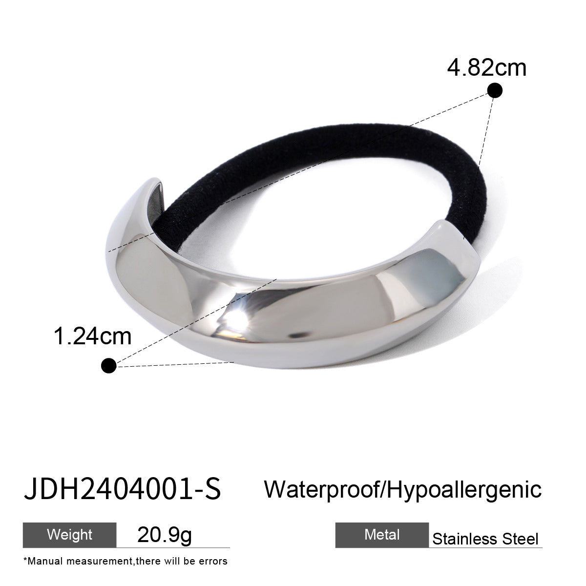 Women's Casual Style Solid Color 304 Stainless Steel Hair Tie