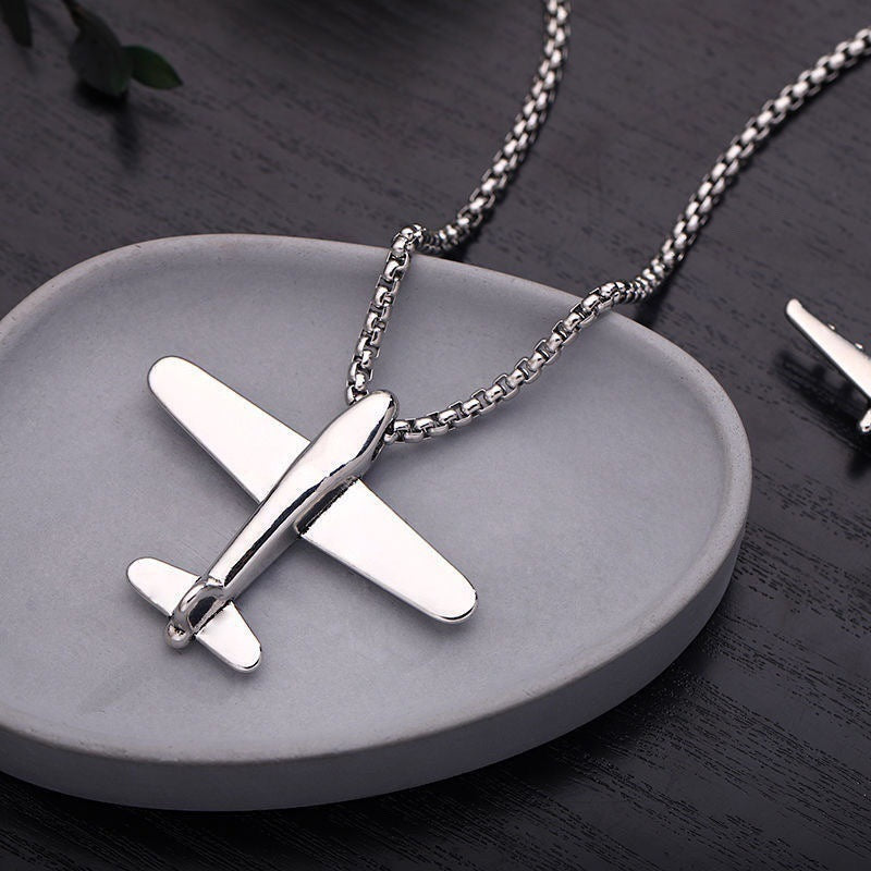 Collar de acero de titanio con colgante de hip hop para hombre 
