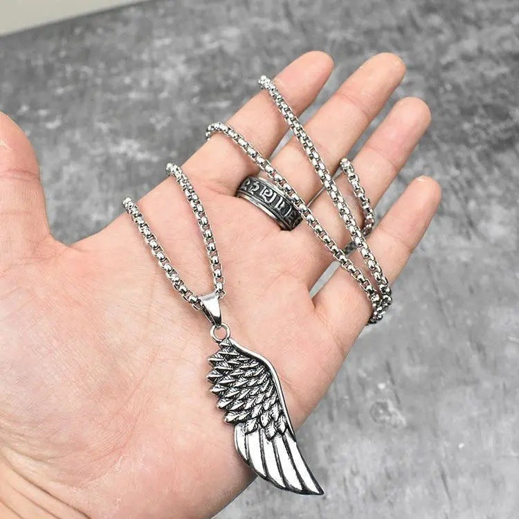 Collar de acero de titanio con colgante de hip hop para hombre 