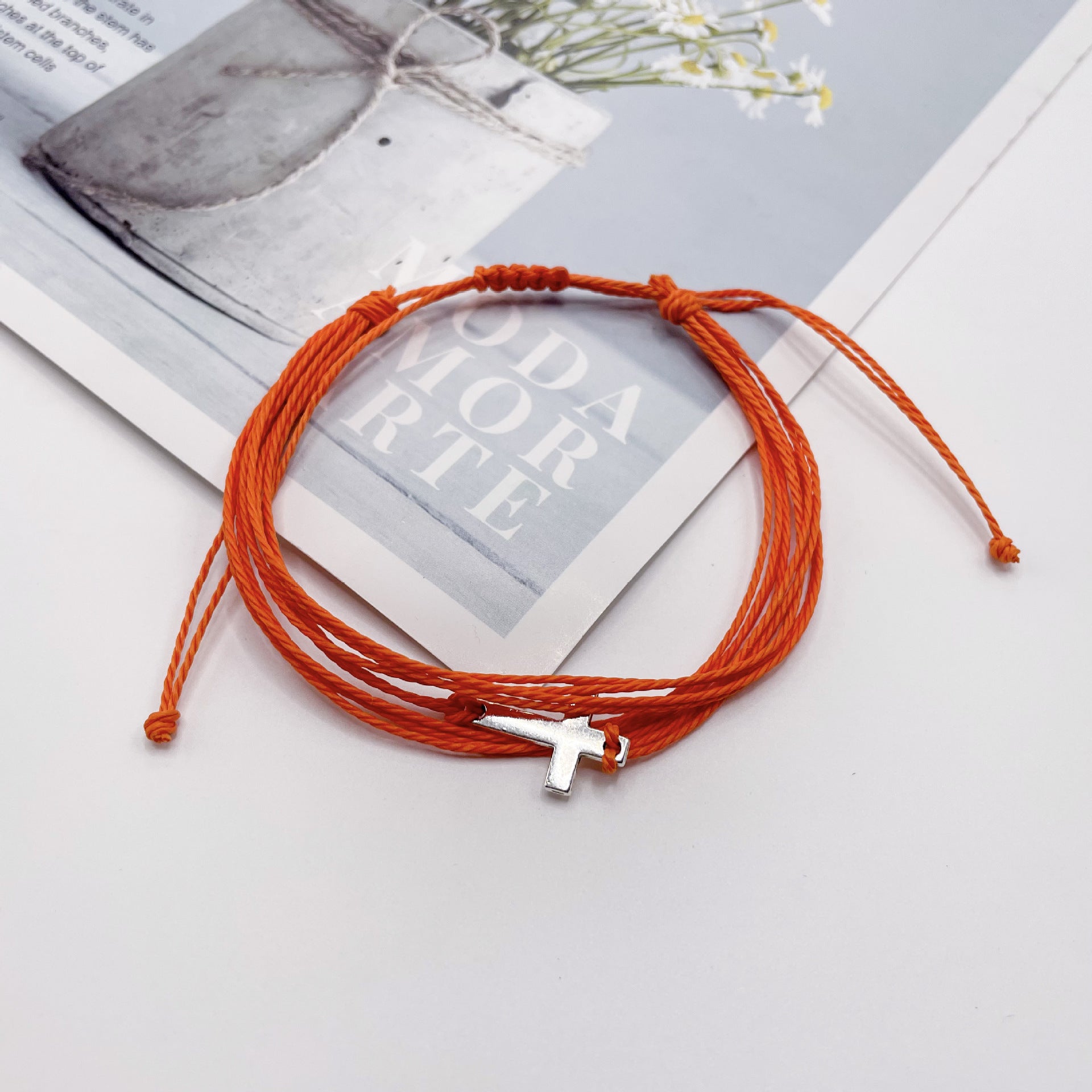 Pulsera tejida en cera, resistente al agua, con cuerda de la amistad, pulsera cruzada para surfear en la playa.