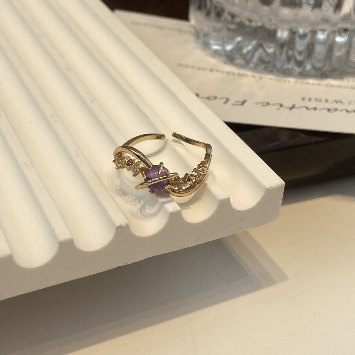 Maillard Vintage Gold Sunflower Tiger's Eye Ring