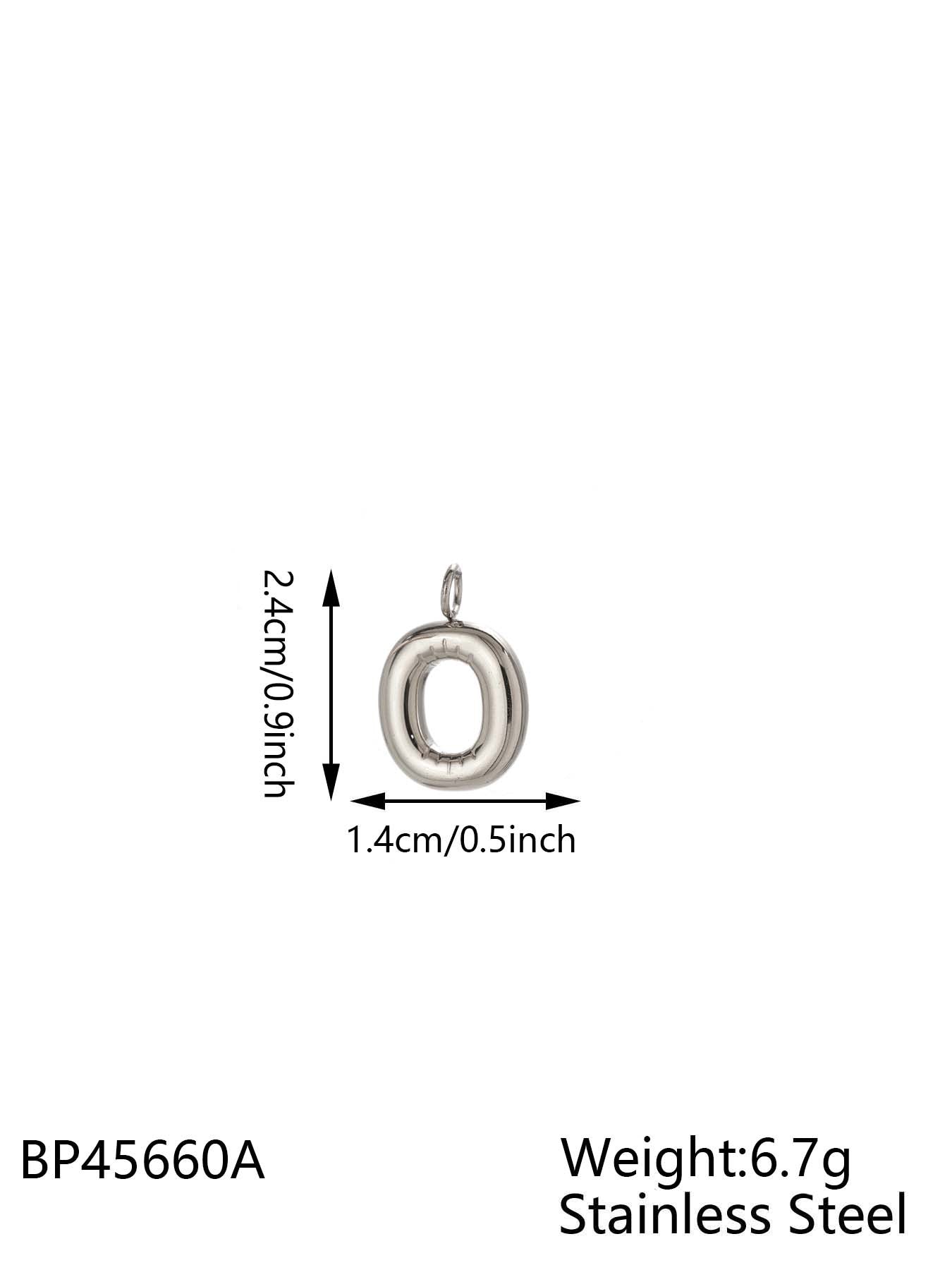 1 Piece 24mm 304 Stainless Steel Letter Pendant Chain