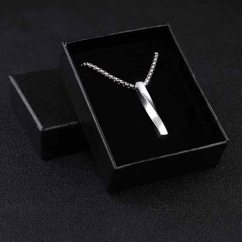 Collar de acero de titanio con colgante de hip hop para hombre 