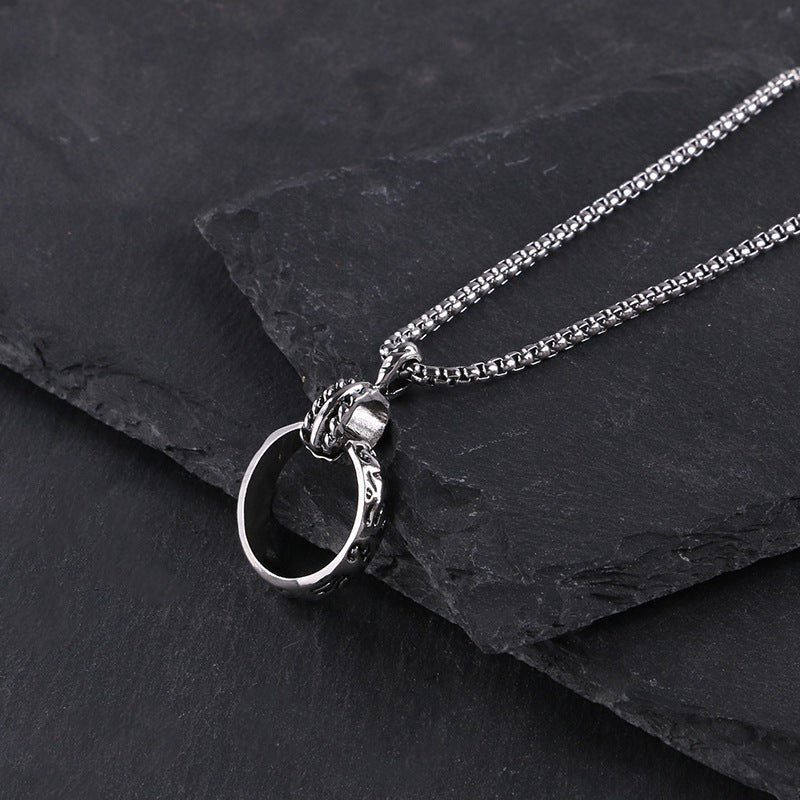 Titanium steel necklace men's hip hop street alloy pendant
