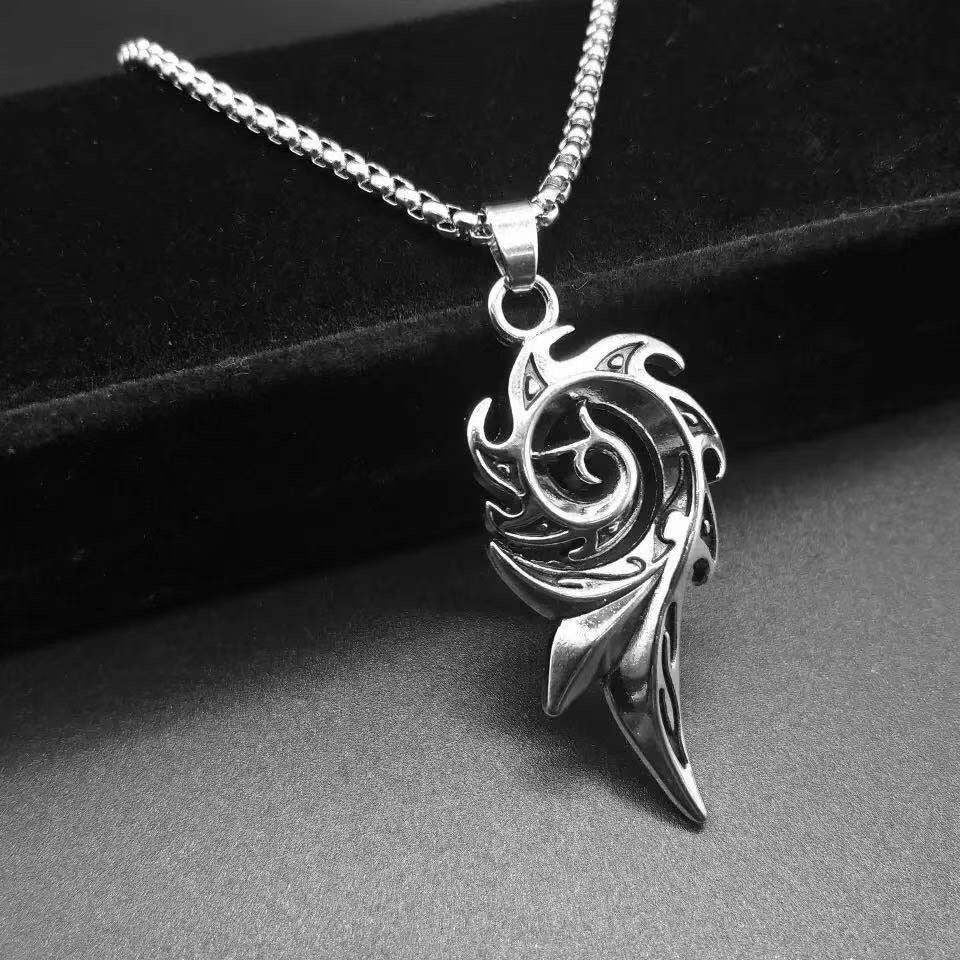 Collar de acero de titanio con colgante de hip hop para hombre 
