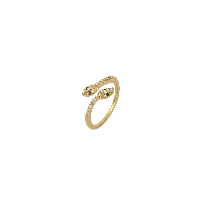 Anillo de serpiente espiritual, anillo de dedo índice personalizado, joyería 
