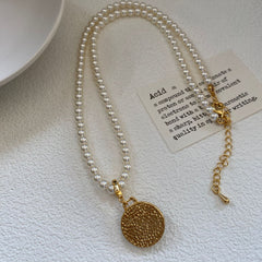 Collar de perlas finas con colgante de agua dulce natural pintado al óleo para mujer 