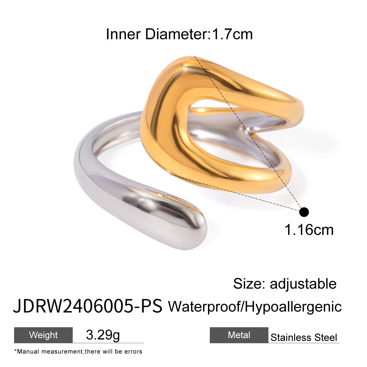 Wholesale Jewelry Glam Simple Style Classic Style Geometric 304 Stainless Steel Plating Open Rings