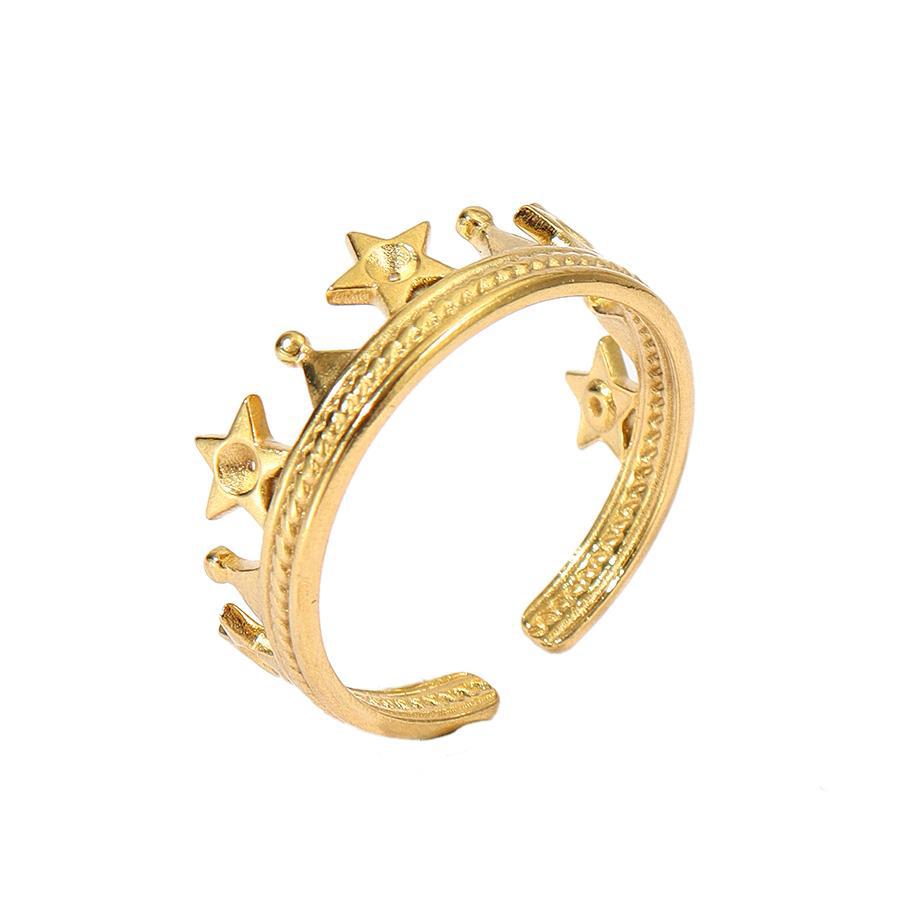 Wholesale Jewelry Retro Devil's Eye Star Heart Shape 304 Stainless Steel Open Rings