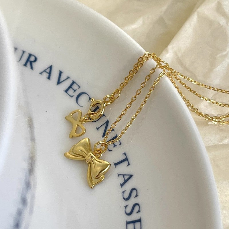 Collar versátil de perlas para mujer, cadena de clavícula que no se decolora, joyería 