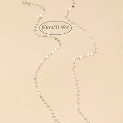Collar largo cuadrado dorado o plateado, cadena corporal estilo europeo y americano (Compra mínima 2 piezas) 