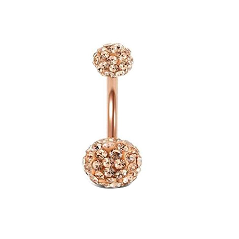 Piercing de acero inoxidable para el cuerpo, con circonitas, para el ombligo