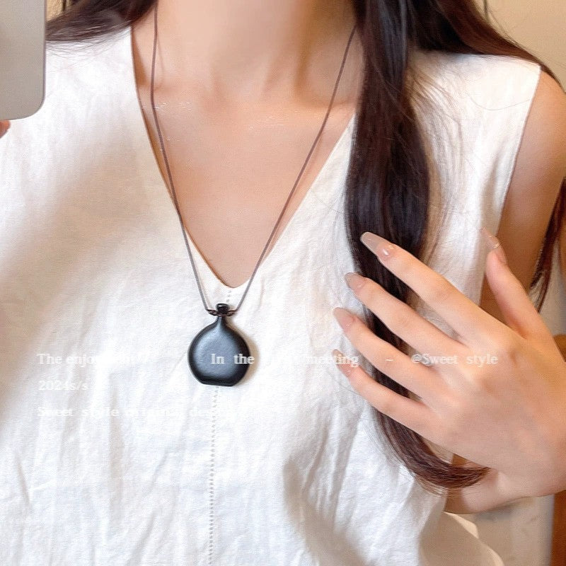 Collar de plumas vintage para mujer, cadena de clavícula con cuentas apiladas, accesorios bohemios 