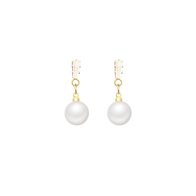 1 Pair Sweet IG Style Geometric Heart Shape Butterfly Inlay Alloy Rhinestones Pearl Drop Earrings Ear Studs