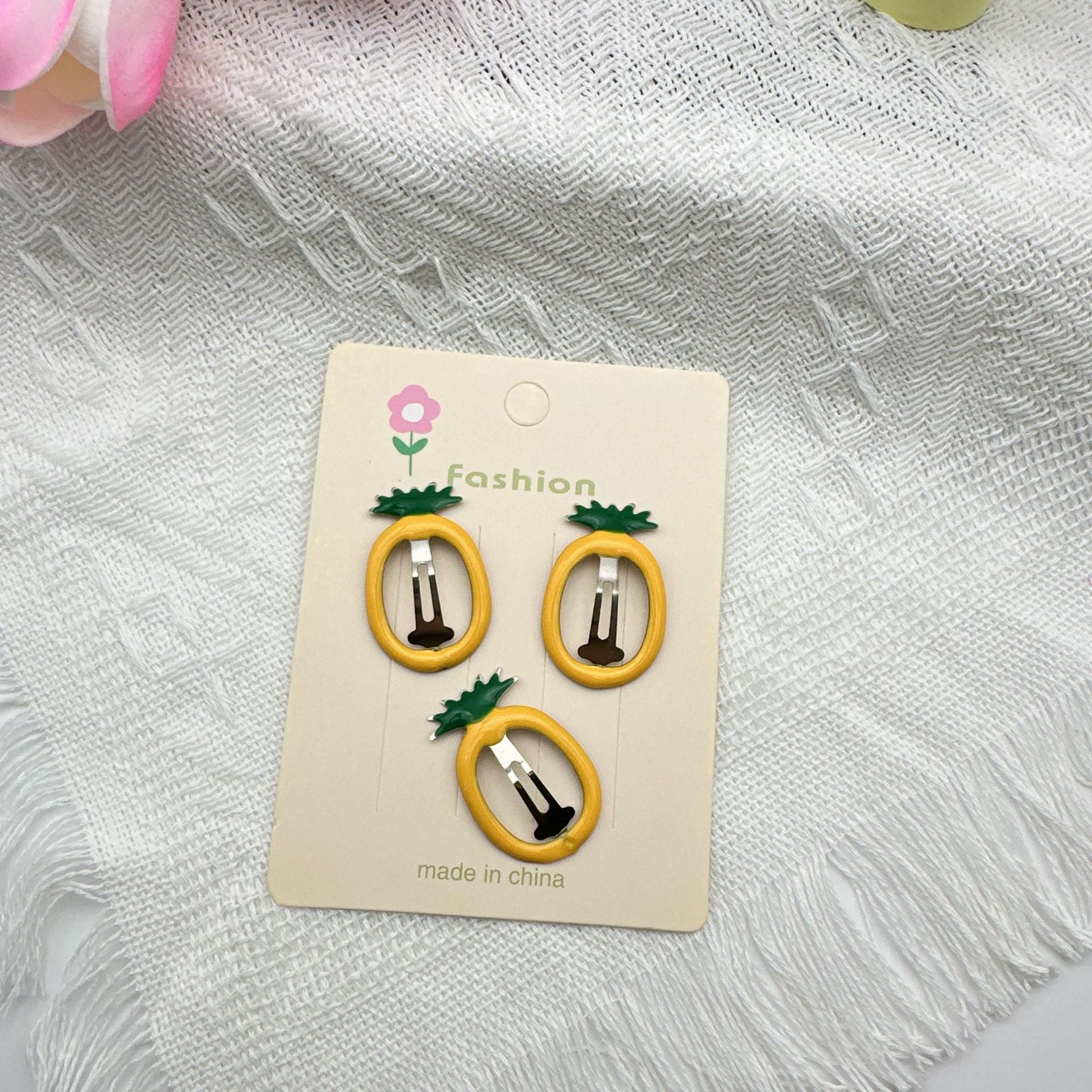 Horquilla para el pelo con forma de flequillo, diseño de fruta, manzana, cereza y fresa, para niña, 2 unidades 